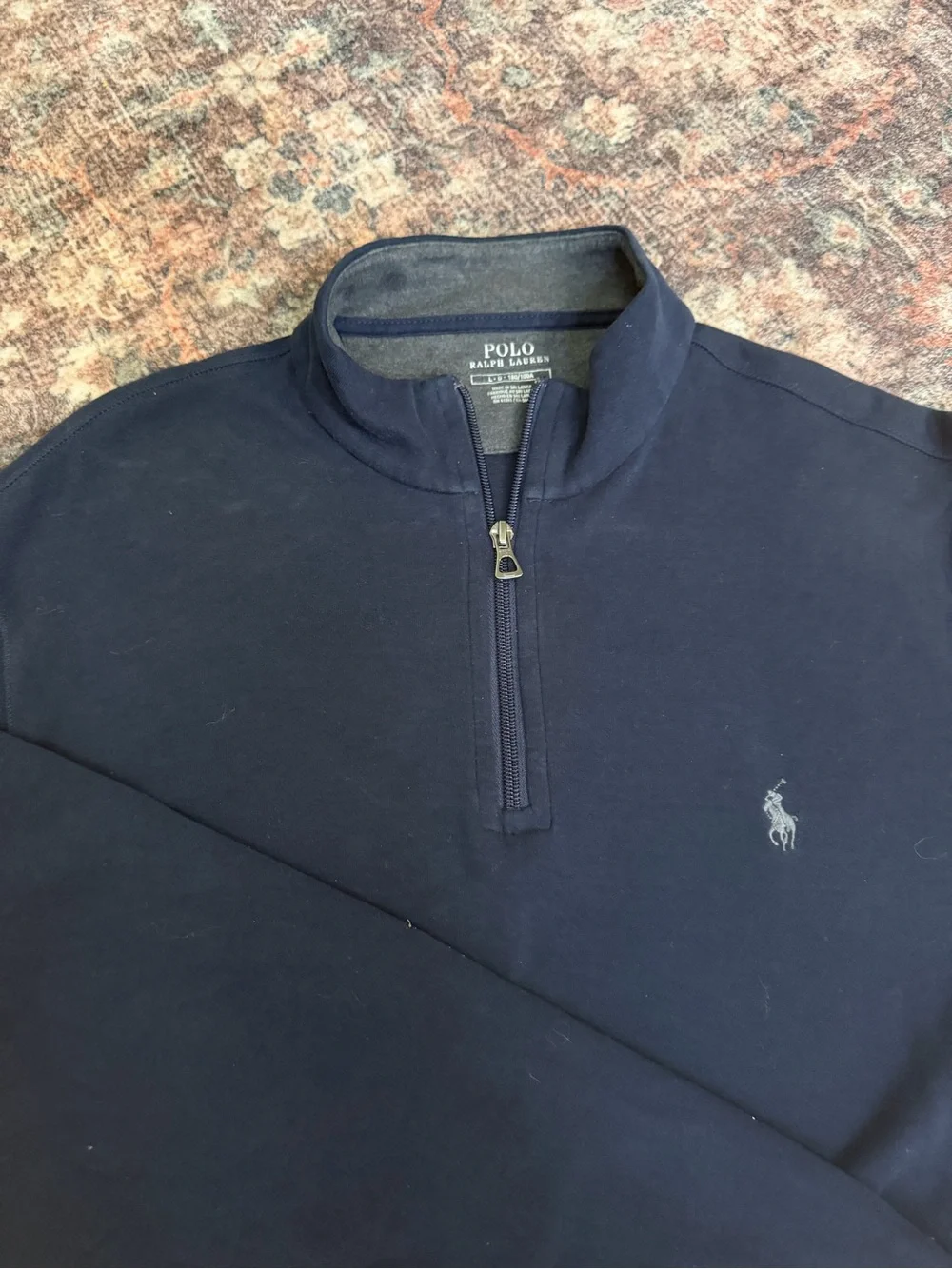 Polo by Ralph Lauren Men’s Navy Half-Zip Pullover with Pony Logo